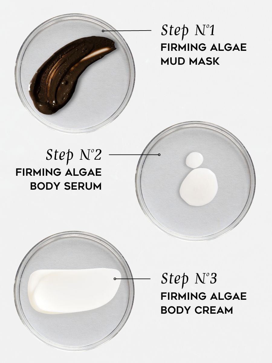Magrada Organic Cosmetics firming body kit purchase showing firming algae mud mask, body serum, and body cream